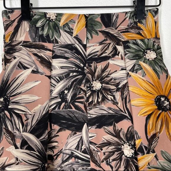 Black Halo Lingering Floral Pleated Mini Skirt Size 0 - Picture 5 of 9